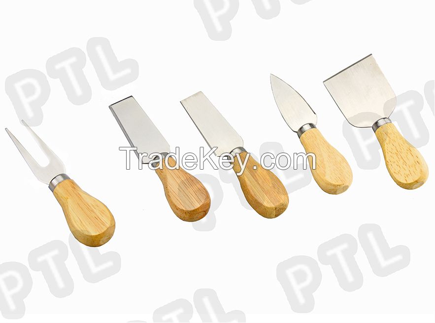 cheese utility with wooden handle(5 pieces)