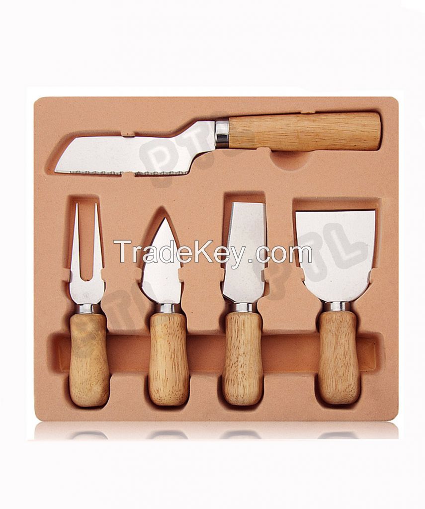 cheese set with wooden handle(5 pieces) 