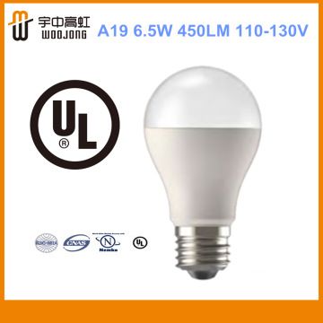 A19  7W/9W 110-130V LED bulb UL approval 