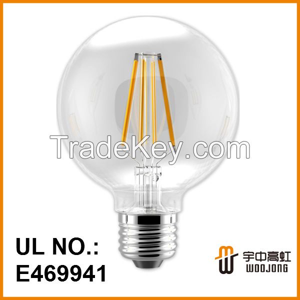 Belly filament lamp decorative G95 bulb led epistar chip UL 2.5W/4.5W