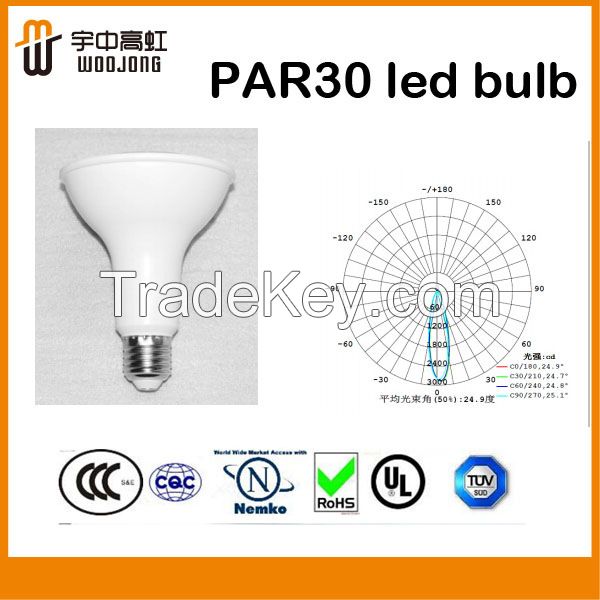 UL CE ROHS LED PAR30 Spotlight Bulb high lumen 2 Years Warranty