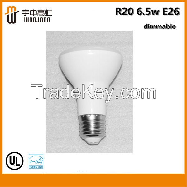 dimmable 6.5w 120vac R20 LED spotlight bulbs 480lm ce/rohs avaliable