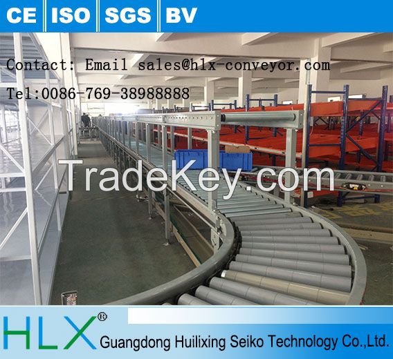 Gravity conveyor for moving heavy goods/roller conveyor line