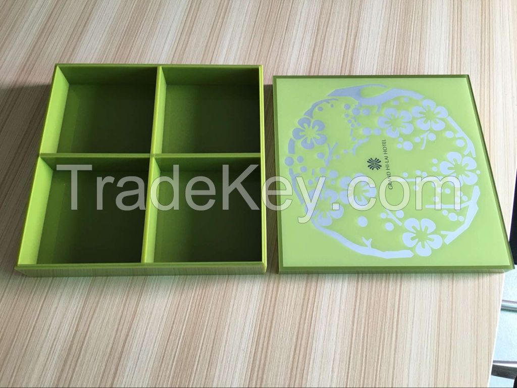 Customized Logo Acrylic Storage Box With 4 Compartments