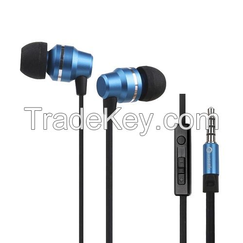 Metal in ear headphone earphone with MIC and remote contral for mobile