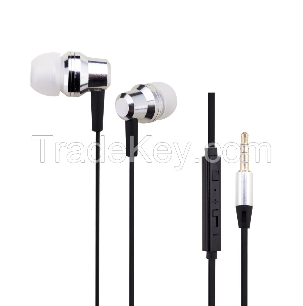 Colorful Metal Wired Earphone headset with 3.5mm Connector Microphone