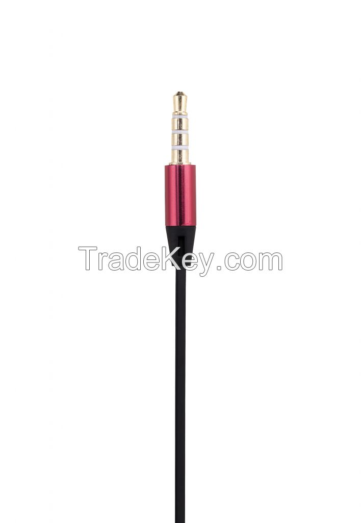 Colorful Metal Wired Earphone headset with 3.5mm Connector Microphone