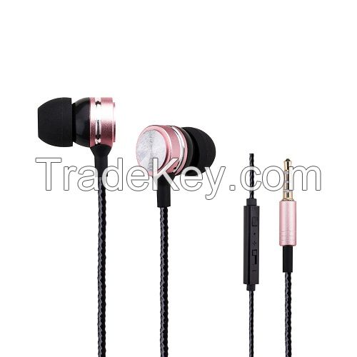 earphone with mic and remote contral in ear earphone for mobile phone