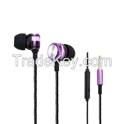 earphone with mic and remote contral in ear earphone for mobile phone
