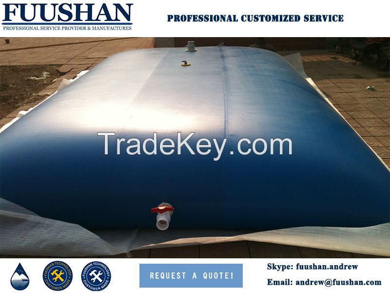 FUUSHAN PVC or TPU Tarpaulin Collapsible and Flexible Pillow Water Tanks of 100 000 liters