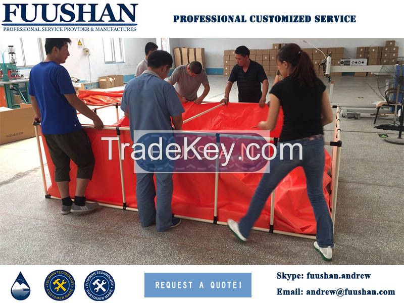 Fuushan Flexible Plastic Fish Pond For Fish Farm,Outdoor PVC Swimming Pool,Rectangular Pool