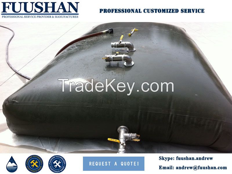 FUUSHAN PVC or TPU Tarpaulin Collapsible and Flexible Pillow Water Tanks of 100 000 liters