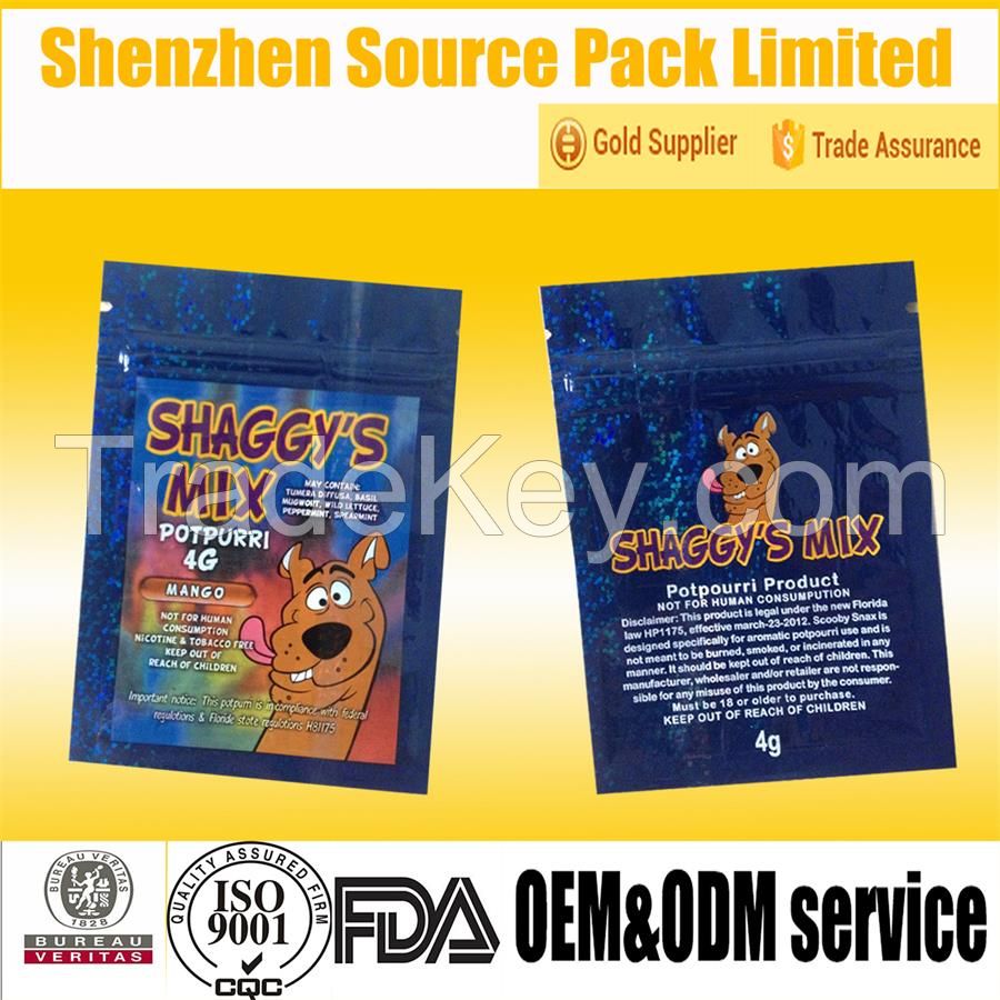 4g scooby snax bags in stock/wholesale 4g scooby snax herbal incense b