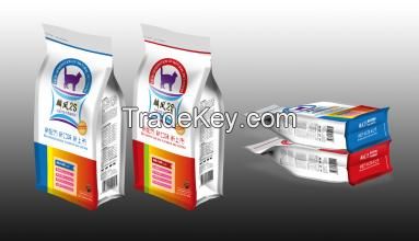 OEM Printed zipper stand up pet food packaging bag