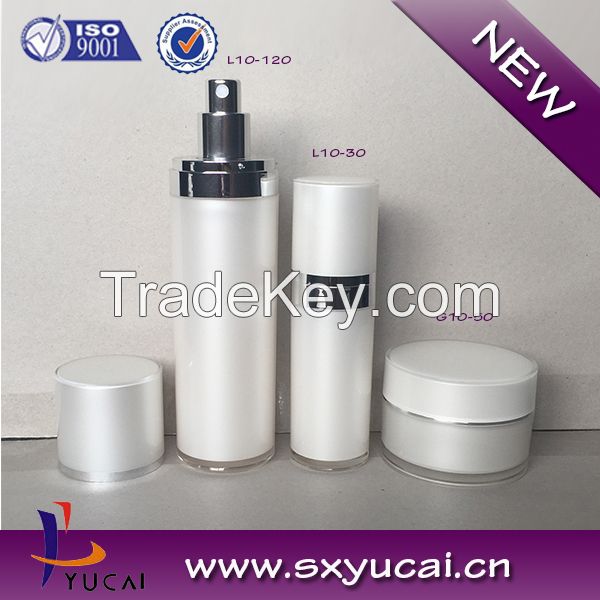 Promotional sell cosmetics container Luxury acrylic cream 50ml cream jar 50ml golden packaging acrylic water bottle