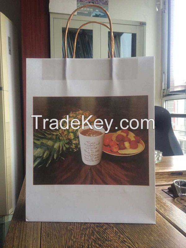 Colors Printing Promotional Paper Bag With White Paper Rope