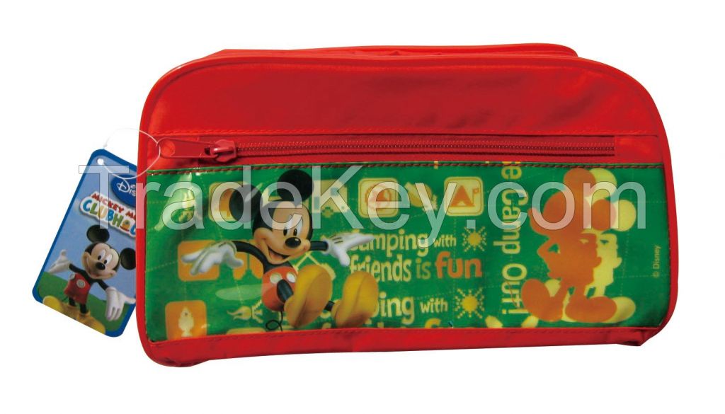 LA-11-01 - Polyester pencil case with two side zipper compartment