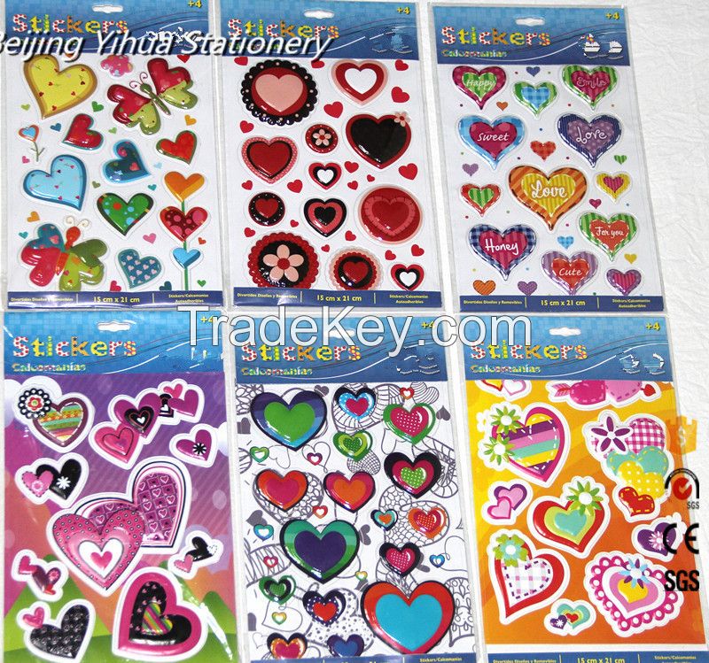 2016 most popular different style 3D sticker for kids or students