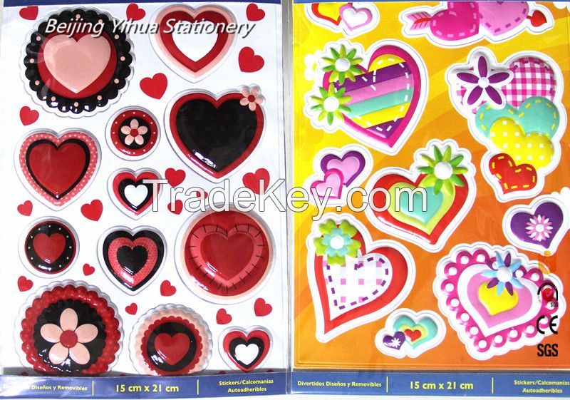 2017 most popular different style 3D sticker for kids or students