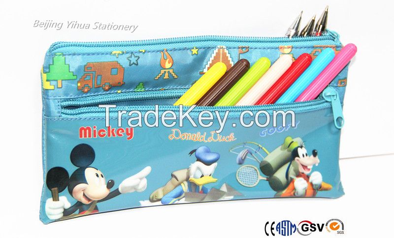 PVC plastic zipper School Pencil case