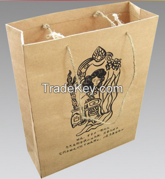 Custom design logo printed kraft paper shopping bag for any size product with handle