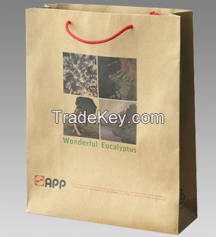 Custom design logo printed kraft paper shopping bag for any size product with handle