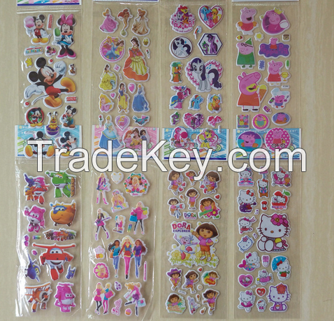 2016 hot sale customerized cartoon style Multi-Layer sticker for kids