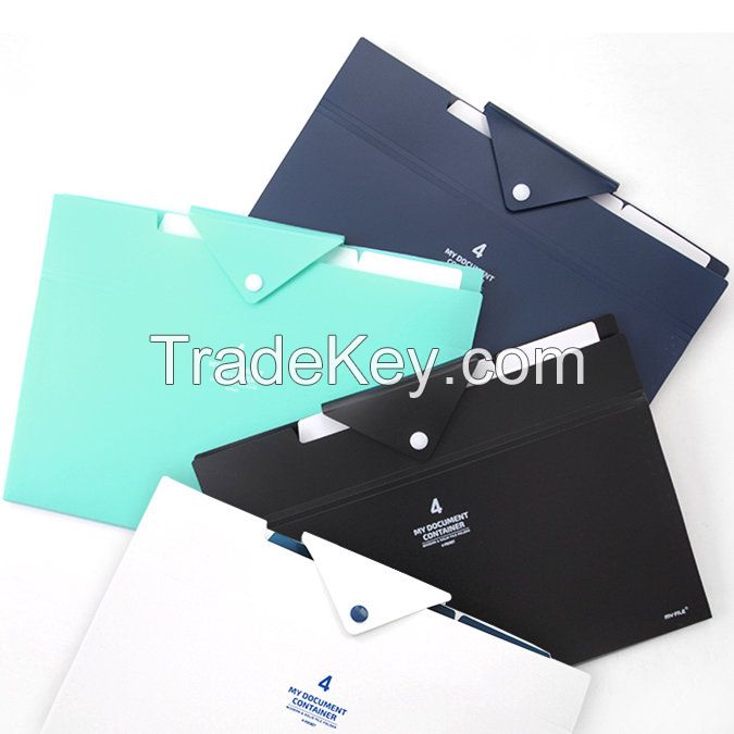 2017 new style pure color expanding file, A4 office file folder