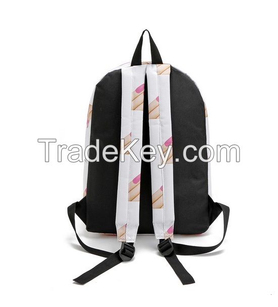 Emoji face backpack, 600D canvas polyester school bags