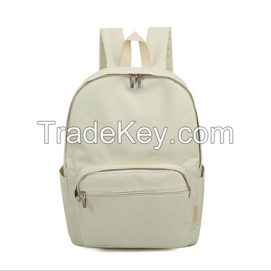 Wholesale solid color casual student canvas backpack