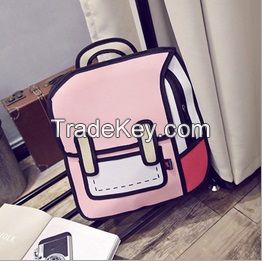 Personality trend, 3D stereoscopic second element students' backpacks