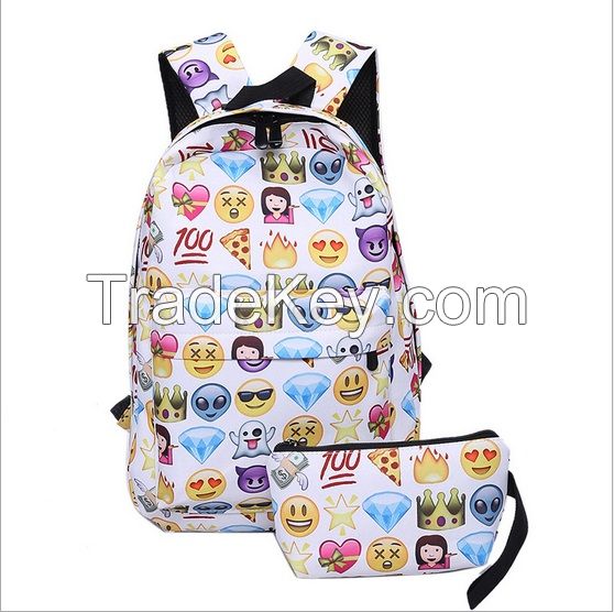 Hot European fashion Emoji school bag, student backpack