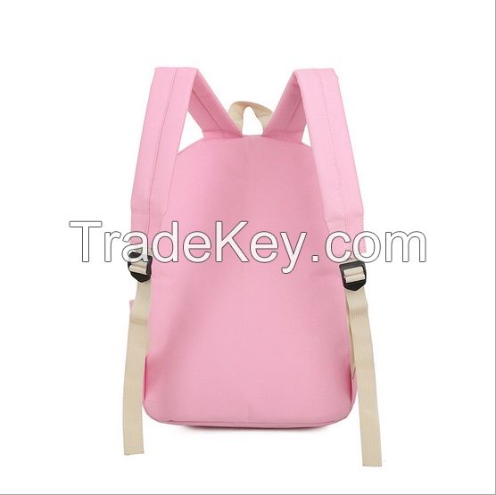 Wholesale solid color casual student canvas backpack
