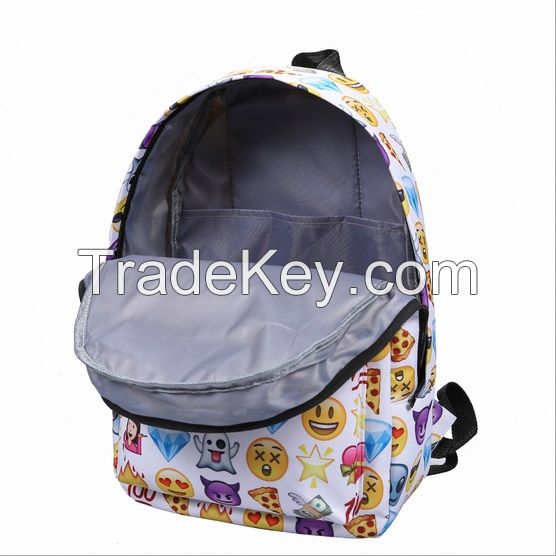 Hot European fashion Emoji school bag, student backpack