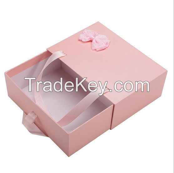 2017 new UV/embossing hot stamping new design drawer type gift box for wholesales