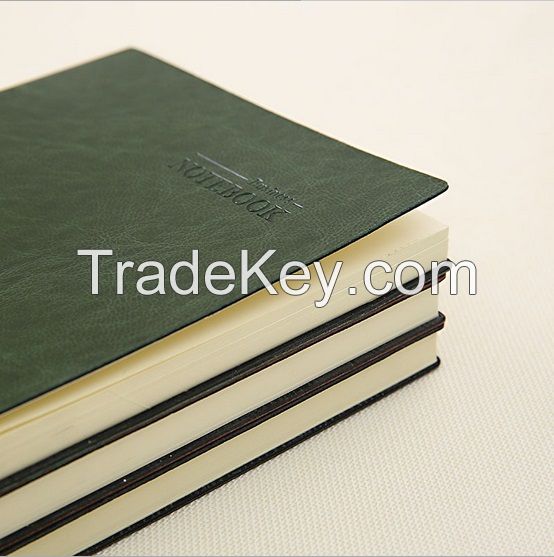 customized embossing PU leather cover bound notebook