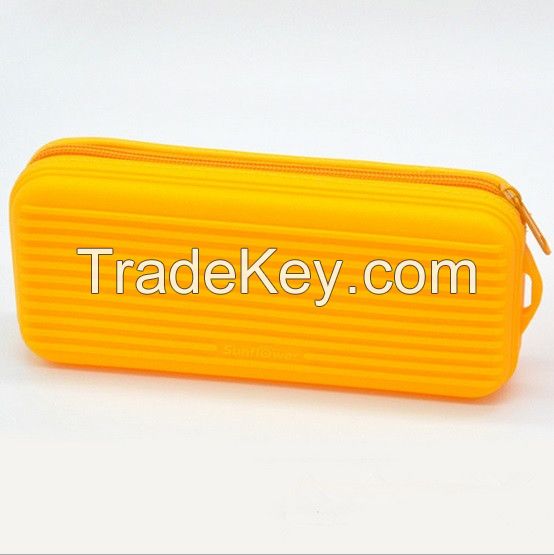 Custom Printed China Stationery Promotional Silicone Pencil Case