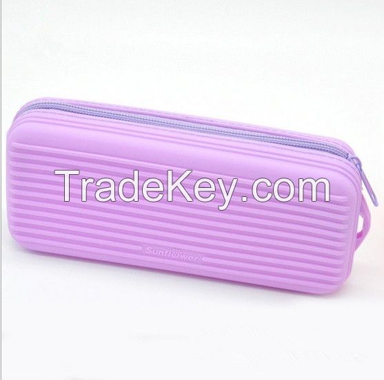 Custom Printed China Stationery Promotional Silicone Pencil Case