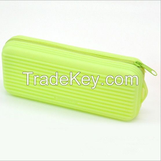 Custom Printed China Stationery Promotional Silicone Pencil Case