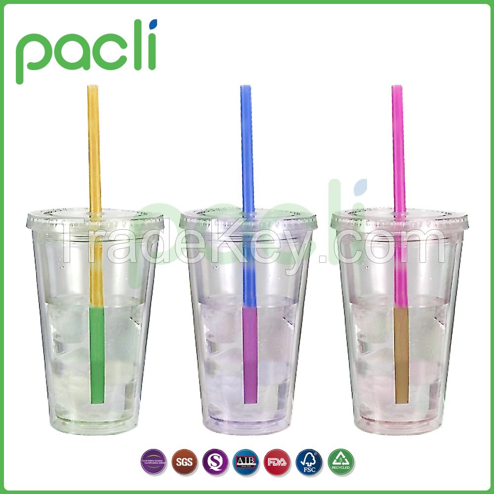 Color changing drinking straw