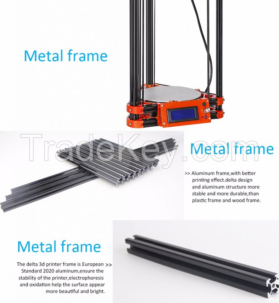 LCD Display 3D Printing Machine Kits 3d Printer Kossel K800 XL 3d Printer Kit With Heated Bed Options one roll Filament 8GB SD Card