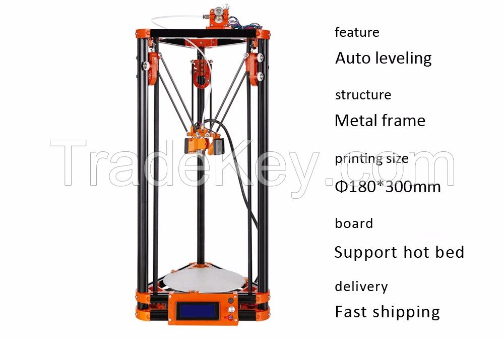 LCD Display 3D Printing Machine Kits 3d Printer Kossel K800 XL 3d Printer Kit With Heated Bed Options one roll Filament 8GB SD Card