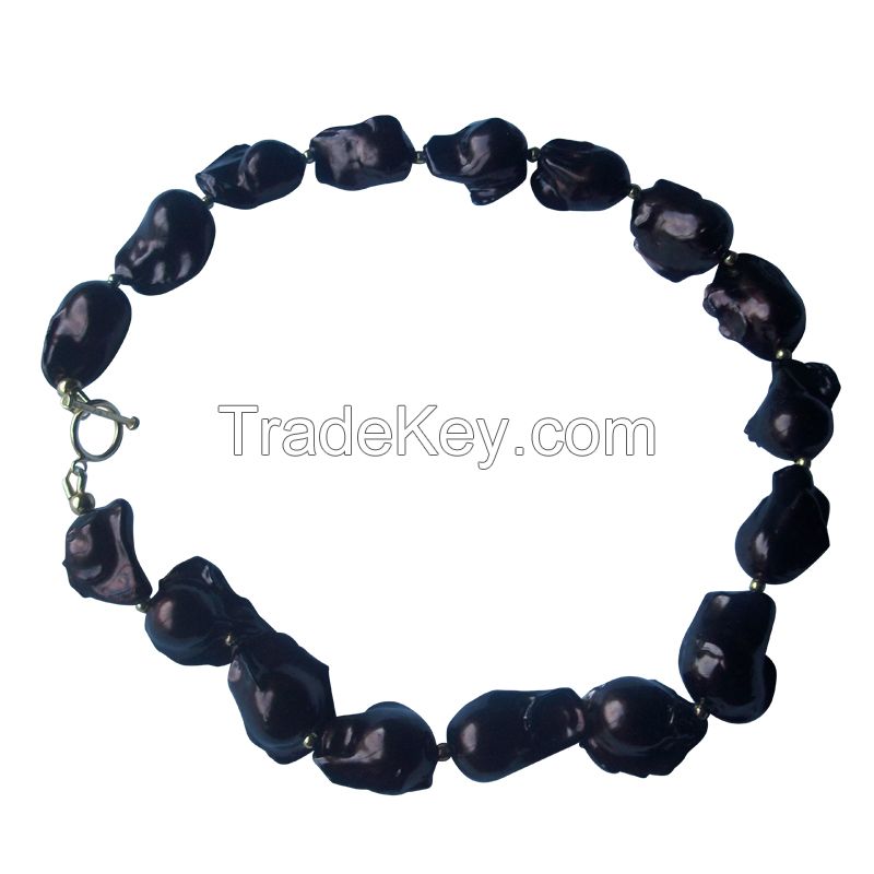 Large Nucleated Pearl Necklace