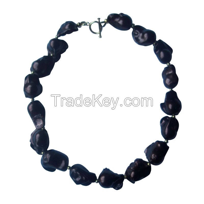 Large Nucleated Pearl Necklace