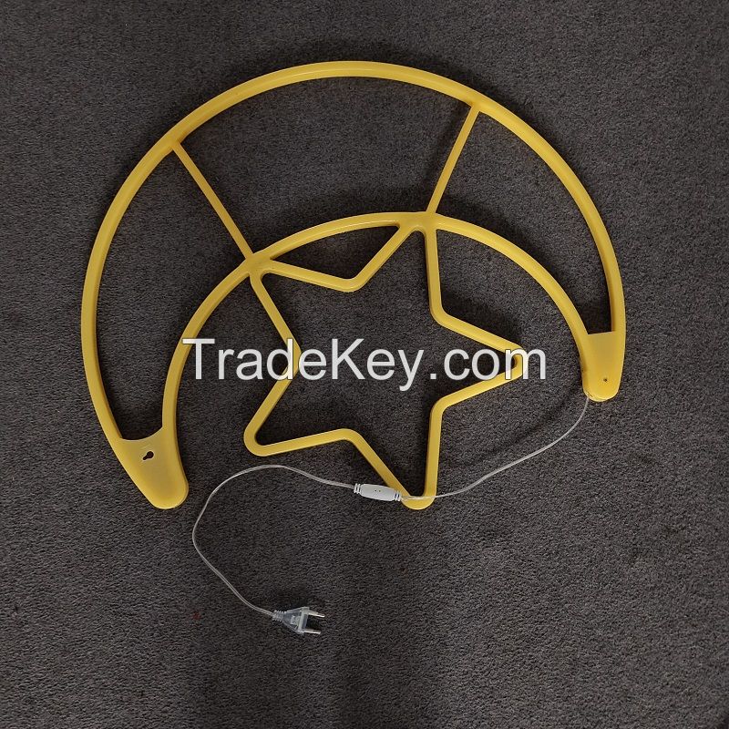 Outdoor led moon&amp;star hanging neon Ramadan light