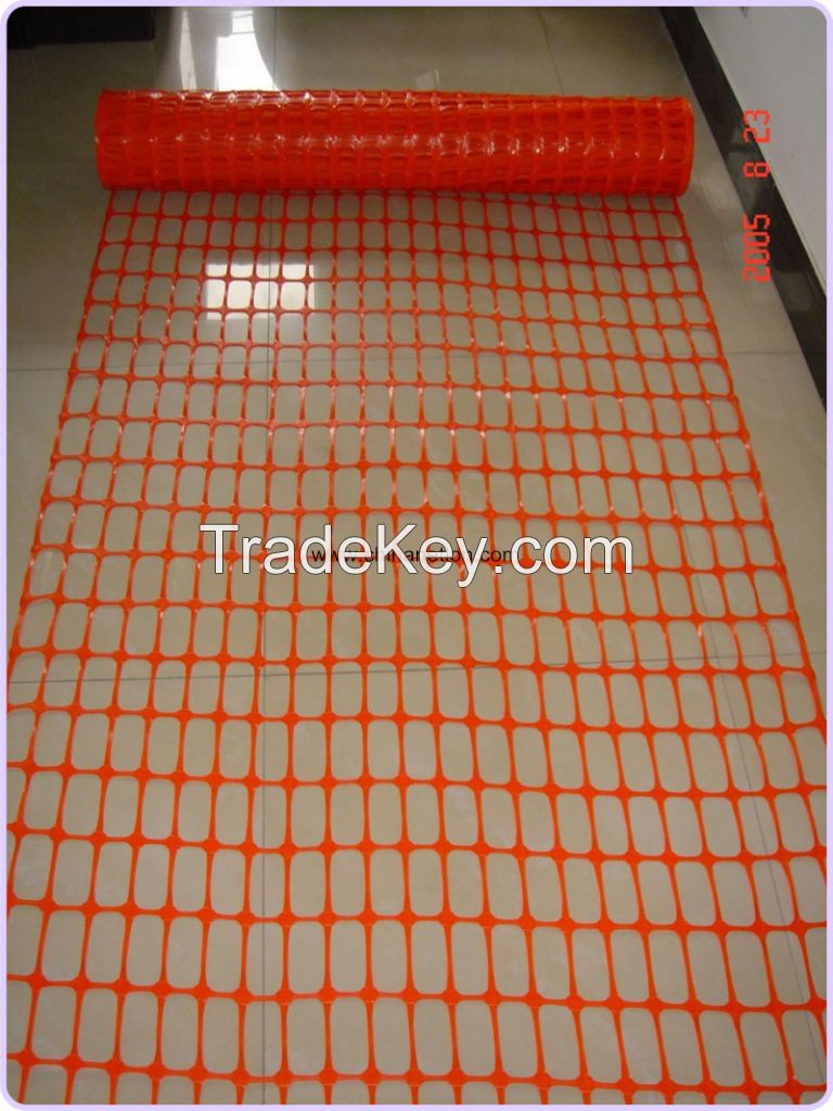 Orange plastic safety fence