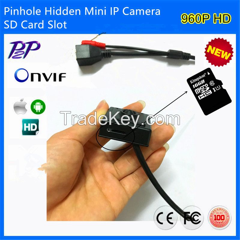 1.3MP 960P 40x40mm Megapixel Mini Ip Camera Sd Card Slot P2P Onvif