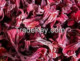 Dried Red Hibiscus Flowers