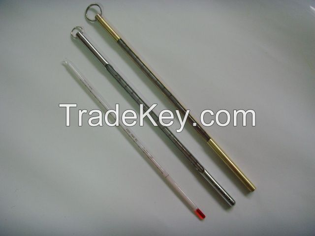 Brass sheathing thermometer,glass thermometer,industrial thermometer