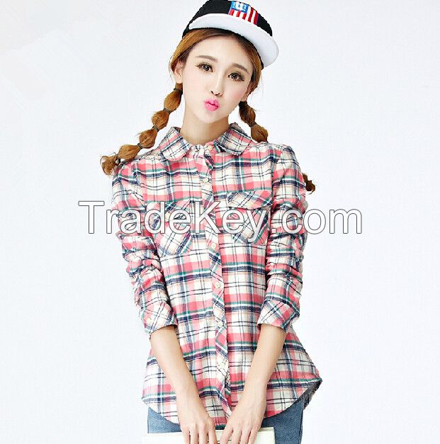 girls gingham long sleeve tee shirt